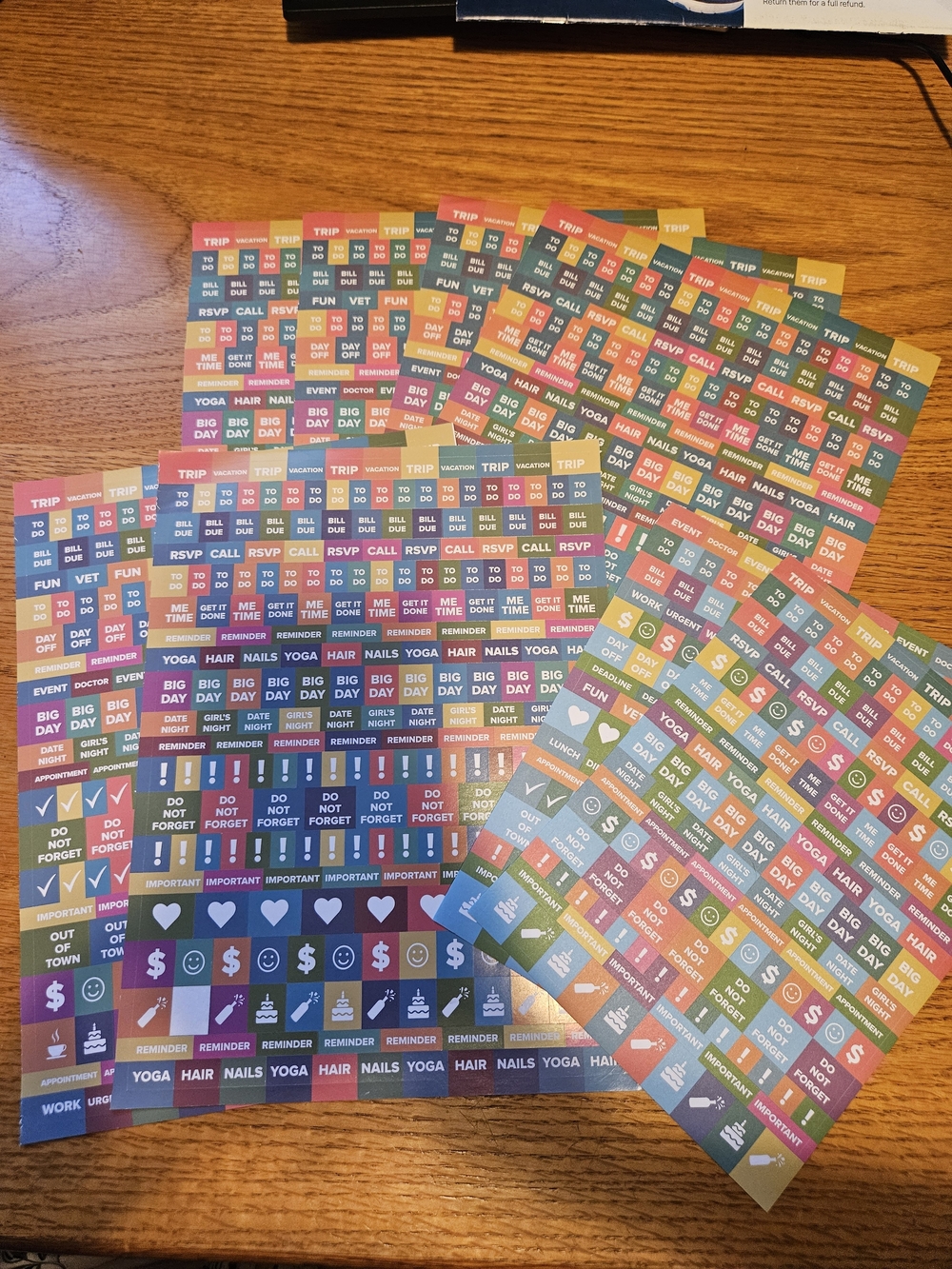 Colorful Planner Sticker Sheet Set - Multicolor